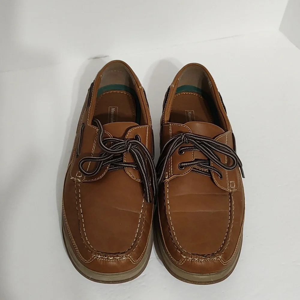 Men's Tan Mountain Creek Tie Up Boat Shoes sz 12 Wide